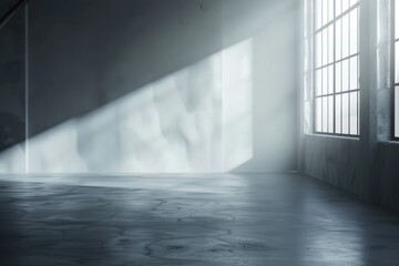 A simple interior scene with a window and natural light, suitable for use in real estate, home decor, or minimalist design projects