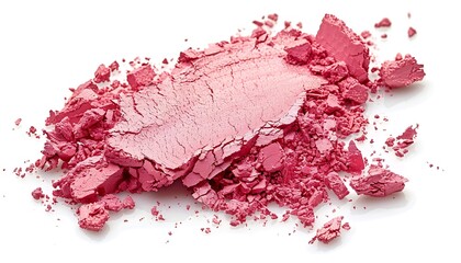 Fototapeta premium Crushed eyeshadow palette isolated on white background. Top view
