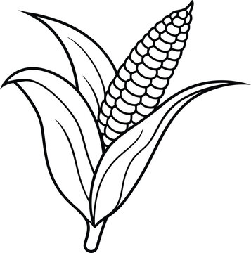 recommend clip art: A simple corn stalk with a few ears of corn perfect for kids to color
                    