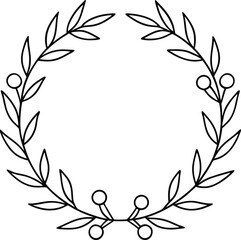 Cute leaf wreath design ideal for young artists to add their own colors
