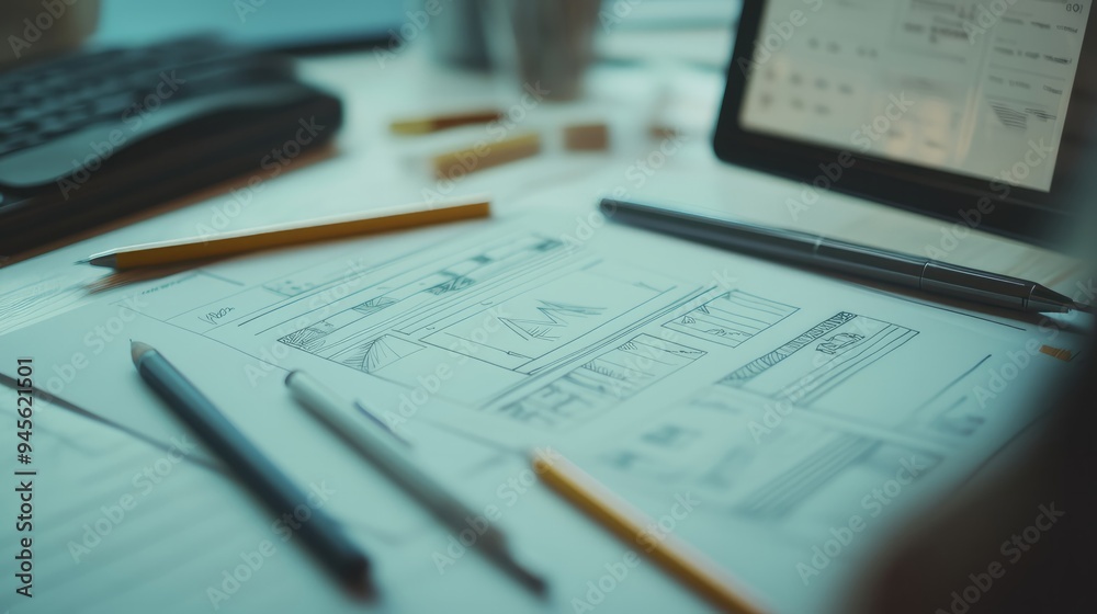 Poster Website designer Creative planning application development draft sketch drawing template layout framework design studio . User experience design https www. Web page design concept