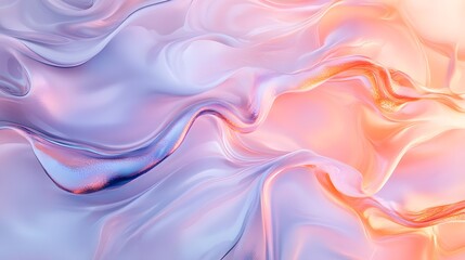 Obraz premium organic waves of molten metal merging with soft. A vibrant and textured abstract background featuring fluid waves of soft pastel colors creating a ser
