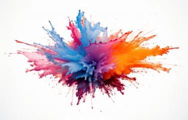 PNG Explosion painting white background splattered.