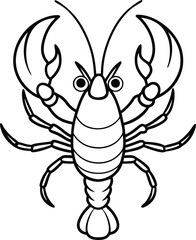 Fun lobster with big claw design for kids to color and enjoy
