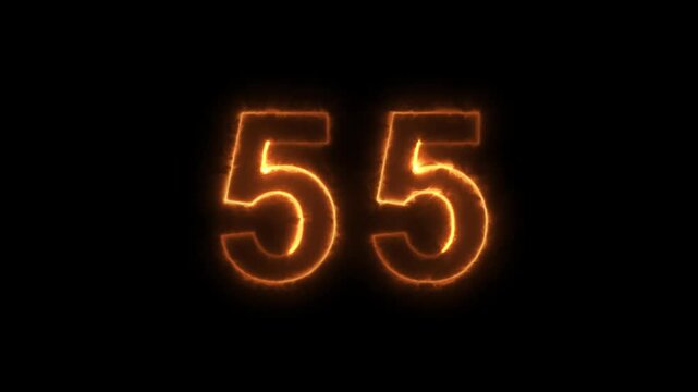 Mesmerizing 60 Second Countdown Fire Animation. Engaging Visuals for Intros, Events, and Presentations in 4K.