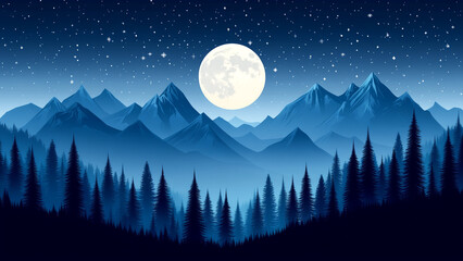 Flat Design Winter Wonderland