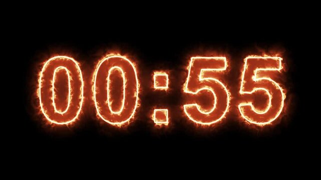 1 minute countdown. Timer. Countdown 60 seconds. one minute neon countdown. LCD pixels Texture of LED Display. 1 minute electric neon timer. 1 minute hue countdown