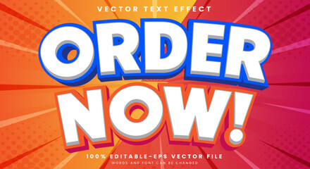 Order Now headline editable text effect Template suitable for Comic Style