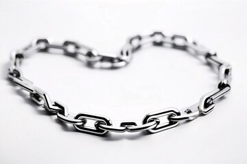 Shiny metal chain shaped as a heart.