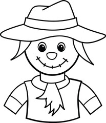 Color the happy scarecrow with its friendly hat in this delightful book made for little artists
