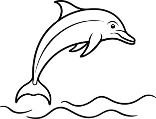 A coloring book featuring playful dolphins leaping from the water perfect for kids to add vibrant colors and imagination
