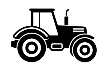 Tractor silhouette vector illustration isolated on a white background
