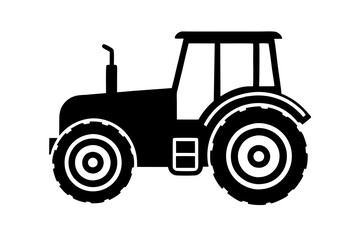 Tractor silhouette vector illustration isolated on a white background