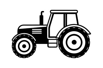 Tractor silhouette vector illustration isolated on a white background