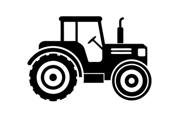 Tractor silhouette vector illustration isolated on a white background