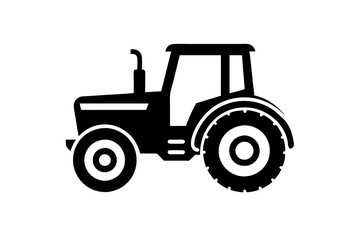 Tractor silhouette vector illustration isolated on a white background