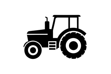 Tractor silhouette vector illustration isolated on a white background