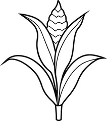 Corn stalks with simple leaves for kids to color fun and easy designs
