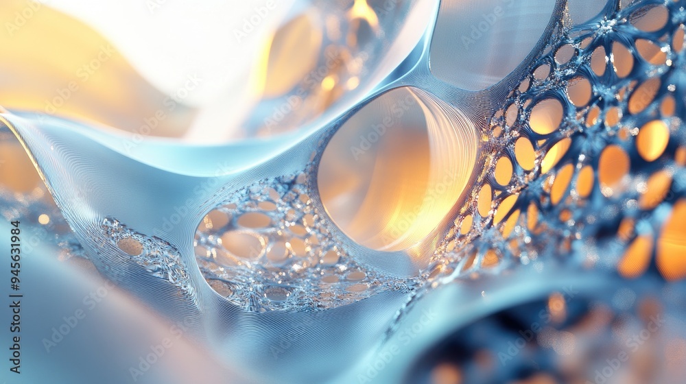 Poster abstract technology background featuring 3d manual rendering with a fractal design