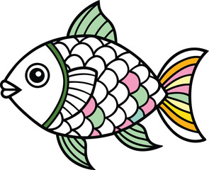 Vibrant fish coloring book for kids with fun underwater scenes and playful designs
