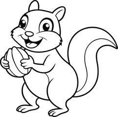 Join a chipmunk with a massive nut in this engaging coloring book designed for kids to explore creativity and color

