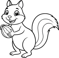 Color a chipmunk with a huge nut in this delightful kids coloring book perfect for little artists and nature lovers

