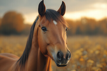 Obraz premium Horse on a white canvas,