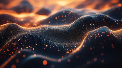 Obraz premium Abstract digital background featuring dynamic particles Flow of information space Visualization of large data sets in 3D