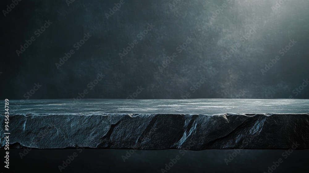 Poster dark stone tabletop with a minimal background ideal for product presentation a scene designed for mo