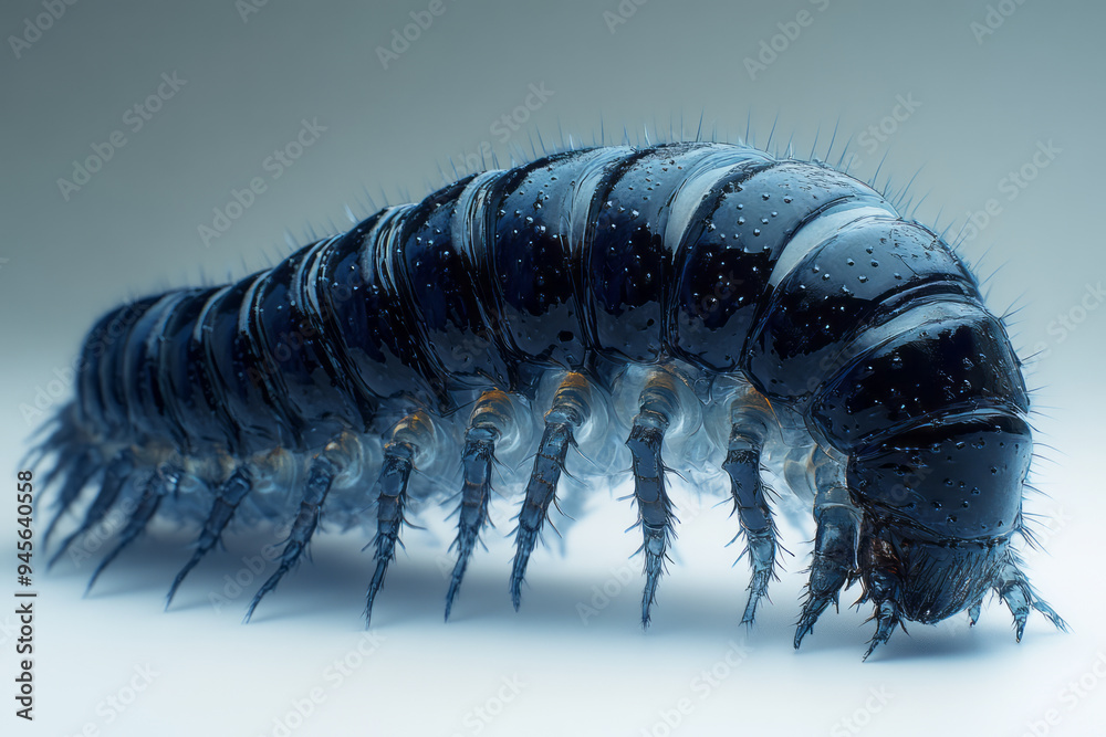 Wall mural Millipede on a white canvas,