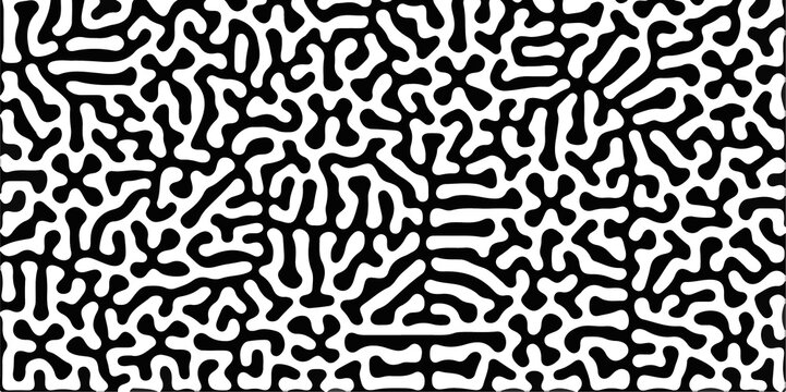 Abstract seamless turing pattern minimal organic geometric white background. black bold line abstract pattern Transparent monochrome striped texture, seamless pattern, modern stylish texture.