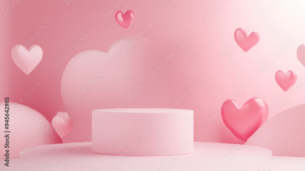 Aufkleber 3d render of a minimalistic sweet scene featuring a display podium for mockup and product branding p