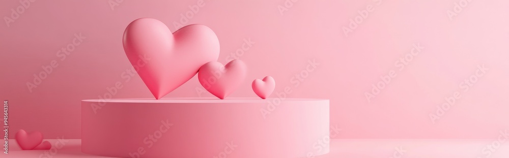 Aufkleber 3d render of a minimalistic sweet scene featuring a display podium for mockup and product branding p