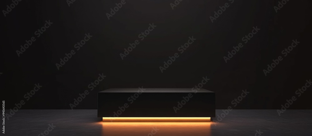 Aufkleber 3d rendering illustration for promotional purposes presentation stand against a dark backdrop an ill