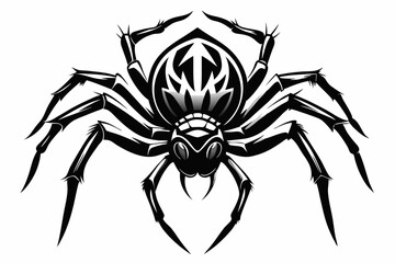 Spider silhouette vector art illustration