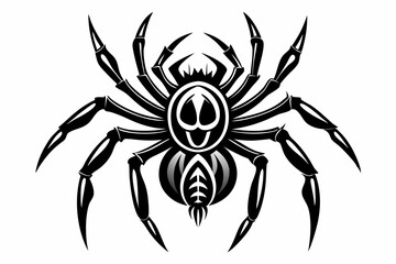 Spider silhouette vector art illustration