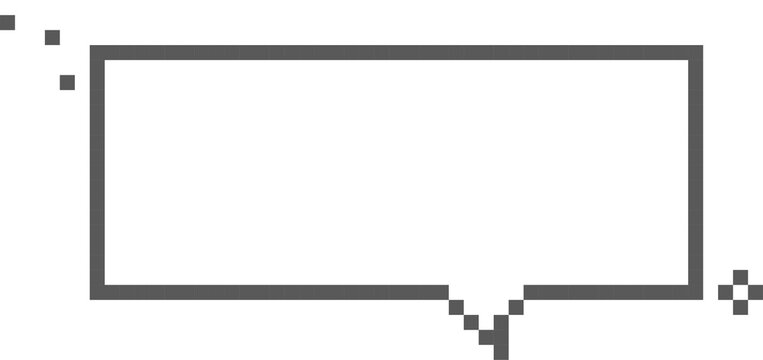 8bit retro game pixel speech bubble balloon icon sticker memo keyword planner text box banner, flat png isolated transparent element design