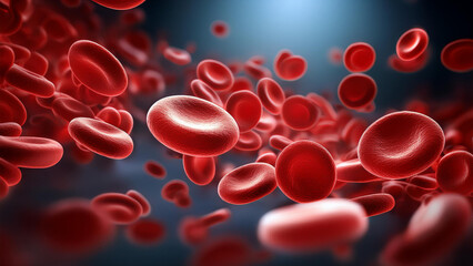 blood cells flowing through vein