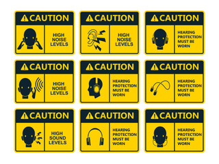 Set of high noise warning sign 