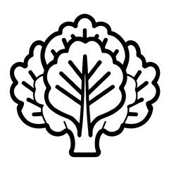 The illustration showcases three heads of lettuce, each with distinct leaf patterns and a clear, bold design against a minimalist backdrop, emphasizing freshness