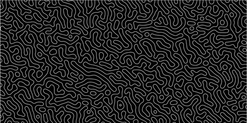 Abstract seamless turing pattern minimal organic geometric black background. white stock line abstract pattern Transparent monochrome striped texture, seamless pattern, modern stylish texture.
