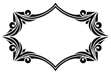 Modern Vector Corner Pattern Border Frames - Black Silhouette Line Art Design for Logos .