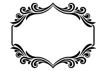 Modern Vector Corner Pattern Border Frames - Black Silhouette Line Art Design for Logos .