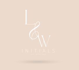 LW Initial Letter Brand Logo, LW brand logo, LW monogram wedding logo, abstract logo design	