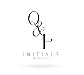 Obraz premium QF Typography Initial Letter Brand Logo, QF brand logo, QF monogram wedding logo, abstract logo design 