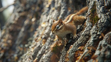 Obraz premium Squirrel lying on a tree