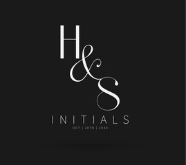 HS Initial Letter Brand Logo, HS brand logo, HS monogram wedding logo, abstract logo design	