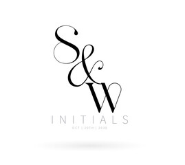 SW Letter Brand Logo, S&W Brand logo, SW Monogram Wedding logo, abstract logo design	