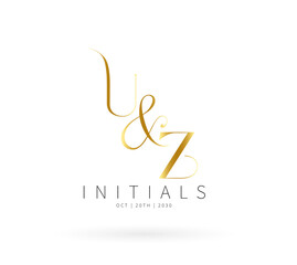 UZ Letter Brand Logo, U&Z Brand logo, UZ Monogram Wedding logo, abstract logo design	