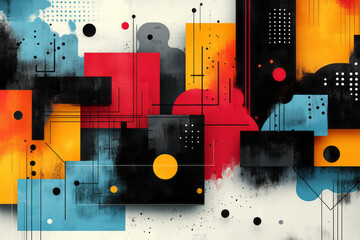 Obraz premium Abstract healthcare with sleek medical icons and vibrant, modern geometric shapes,